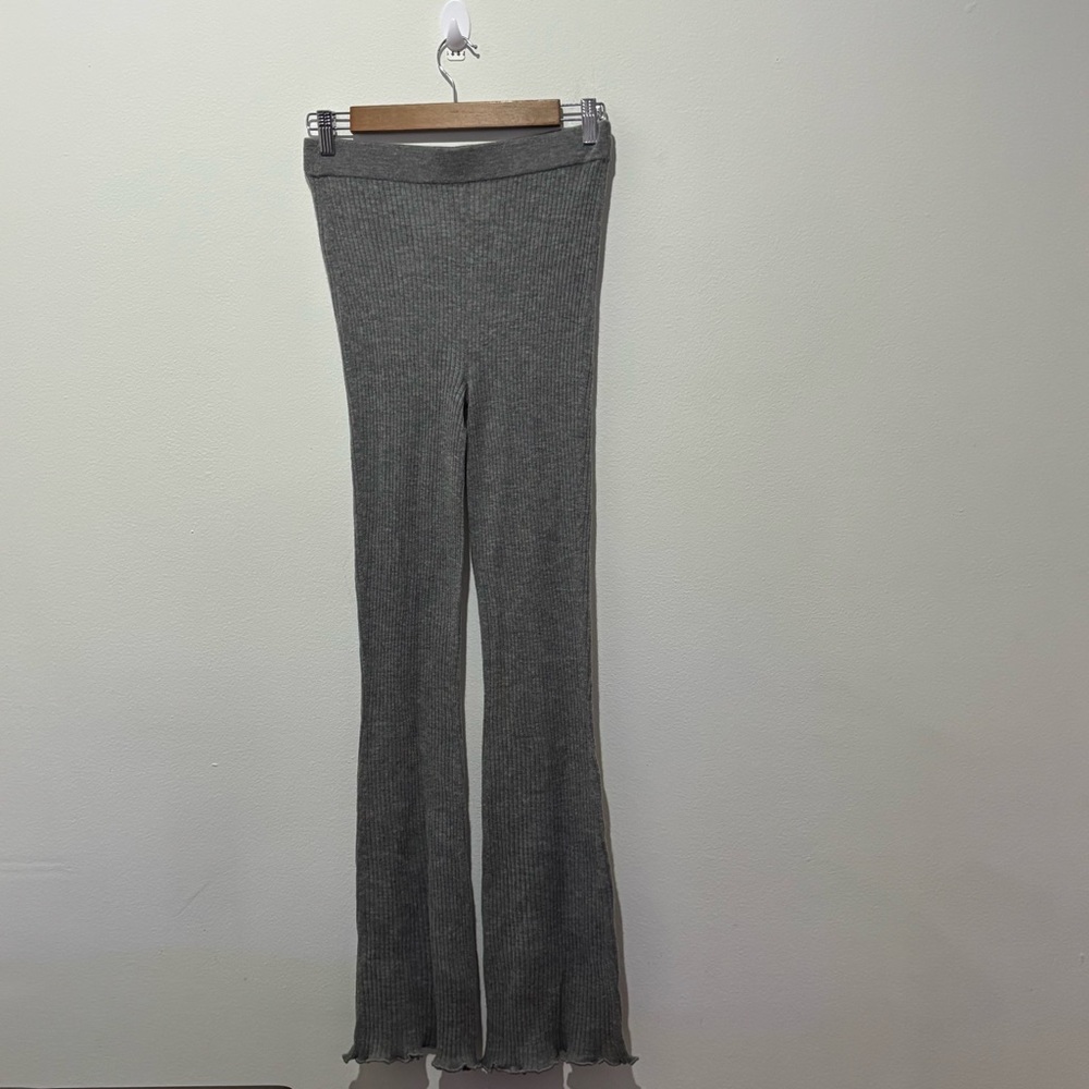 NWT J.Crew Spring Street ribbed featherweight cashmere flare pant Size XS